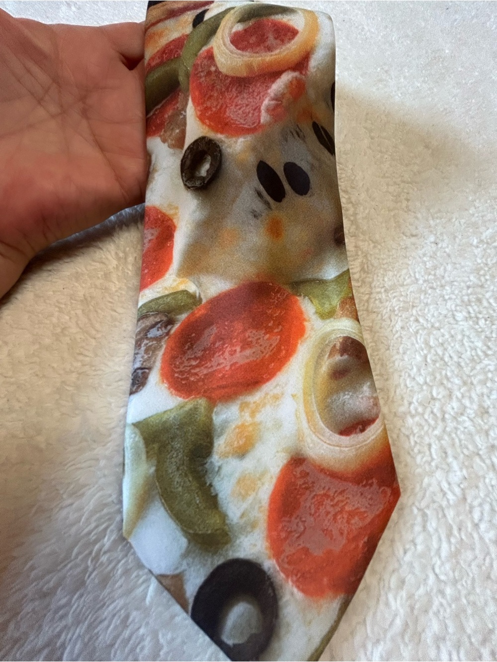 🎁3 for $20 - Novelty Pizza Print Necktie